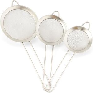 PARENCE Set of 3 Stainless Steel Sieves – Fine Mesh for Kitchen, Baking and Filtration – Diameter 10 cm / 8.5 cm / 7 cm PARENCE Set of 3 Stainless Steel Sieves – Fine Mesh for Kitchen, Baking and Filtration – Diameter 10 cm / 8.5 cm / 7 cm