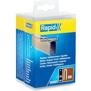 Rapid High Performance No.90 Narrow Crown Staples, Leg Length: 20 mm, 5000123 3000 Pieces Rapid High Performance No.90 Narrow Crown Staples, Leg Length: 20 mm, 5000123 3000 Pieces