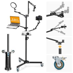 TARION Live Streaming Stand with Wheels 61"/155cm 5-in-1 Stream Stand Equipment Kit: 1 Mic Boom + 3 Articulated Arms + 1 Projector Holder, Adjustable Heavy-duty Floor Live Tree Setup TitanRig TARION Live Streaming Stand with Wheels 61"/155cm 5-in-1 Stream Stand Equipment Kit: 1 Mic Boom + 3 Articulated Arms + 1 Projector Holder, Adjustable Heavy-duty Floor Live Tree Setup TitanRig