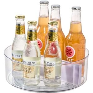 InterDesign iDesign Lazy Susan, Rotatable Kitchen Organiser with Removable Divider, Storage Kitchen Accessories, Made of Recycled Plastic, Transparent and Purple InterDesign iDesign Lazy Susan, Rotatable Kitchen Organiser with Removable Divider, Storage Kitchen Accessories, Made of Recycled Plastic, Transparent and Purple