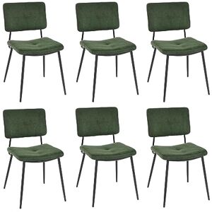 MEUBLE COSY Dining Chairs Set of 6 with Fabric Thick Padded Upholstered Backrest for Dressing Table Desk Lounge Living Room Kitchen Bedroom Home Office, Metal Legs, Green MEUBLE COSY Dining Chairs Set of 6 with Fabric Thick Padded Upholstered Backrest for Dressing Table Desk Lounge Living Room Kitchen Bedroom Home Office, Metal Legs, Green