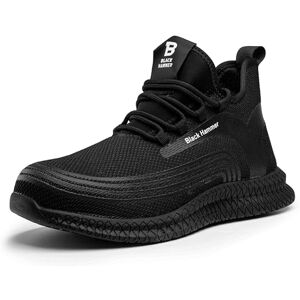 Black Hammer Men's Safety Trainers with Steel Toe Cap Midsole Protection Water-Resistant S1P SRC Professional Trekking Shoes for Work Warehouse and Outdoor Activities Rubber Soles 2900 Black (10 UK) Black Hammer Men's Safety Trainers with Steel Toe Cap Midsole Protection Water-Resistant S1P SRC Professional Trekking Shoes for Work Warehouse and Outdoor Activities Rubber Soles 2900 Black (10 UK)