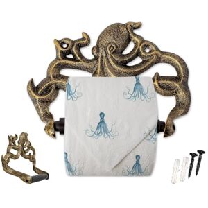 Comfify Decorative Cast Iron Octopus Toilet Paper Roll Holder – Wall Mounted Octopus Décor for Bathroom – Kraken, Nautical Bathroom Accessories – Easy to Install w/included Screws and Anchors Gold & Black Comfify Decorative Cast Iron Octopus Toilet Paper Roll Holder – Wall Mounted Octopus Décor for Bathroom – Kraken, Nautical Bathroom Accessories – Easy to Install w/included Screws and Anchors Gold & Black
