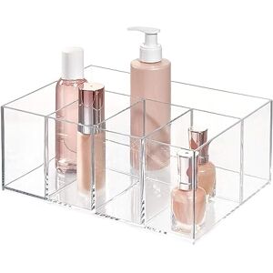 InterDesign iDesign 5 Compartment Plastic Bathroom Storage Organizer, The Clarity Collection – 9.88” x 6.88” x 4”, Clear InterDesign iDesign 5 Compartment Plastic Bathroom Storage Organizer, The Clarity Collection – 9.88” x 6.88” x 4”, Clear