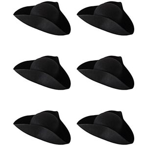 Beistle 60043, 6 Piece Felt Tricorn Hats, Black Beistle 60043, 6 Piece Felt Tricorn Hats, Black