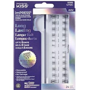 Kiss imPRESS Falsies Long Lasting Self-Adhesive Eyelashes, 'Demi Edgy', 5 Day Extended Wear Time, 24 Natural Volume Eyelash Clusters (5, 6, 8, 10, 12 and 14 mm), Precise Non-Stick Applicator Kiss imPRESS Falsies Long Lasting Self-Adhesive Eyelashes, 'Demi Edgy', 5 Day Extended Wear Time, 24 Natural Volume Eyelash Clusters (5, 6, 8, 10, 12 and 14 mm), Precise Non-Stick Applicator