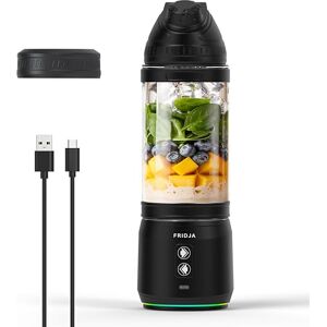 FRIDJA F500 Portable Blender, Powerful 240W Motor, USB-C Rechargeable, Leakproof & Compact Design, Perfect for Smoothies, Protein Shakes, Travel & Gym, BPA-Free Bottle, 6 Leaf Serrated Blades, 700ml FRIDJA F500 Portable Blender, Powerful 240W Motor, USB-C Rechargeable, Leakproof & Compact Design, Perfect for Smoothies, Protein Shakes, Travel & Gym, BPA-Free Bottle, 6 Leaf Serrated Blades, 700ml