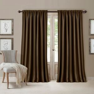 Elrene Home Fashions All Seasons Energy Efficient Room Darkening -Rod Pocket Window Panel, 52" x 108" (1), Chocolate Brown Elrene Home Fashions All Seasons Energy Efficient Room Darkening -Rod Pocket Window Panel, 52" x 108" (1), Chocolate Brown