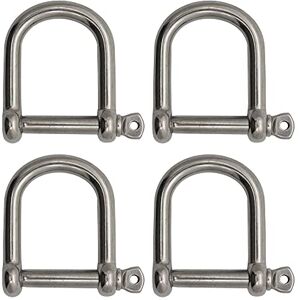 Extreme Max 3006.8225.4 BoatTector Stainless Steel Wide D Shackle 1/4", 4-Pack, Silver Extreme Max 3006.8225.4 BoatTector Stainless Steel Wide D Shackle 1/4", 4-Pack, Silver
