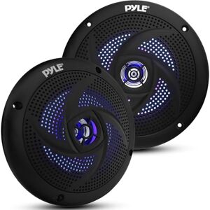 Pyle Marine Speakers 5.25 Inch 2 Way Waterproof and Weather Resistant Outdoor Audio Stereo Sound System with LED Lights, 180 Watt Power and Low Profile Slim Style 1 Pair PLMRS53BL (Black) Pyle Marine Speakers 5.25 Inch 2 Way Waterproof and Weather Resistant Outdoor Audio Stereo Sound System with LED Lights, 180 Watt Power and Low Profile Slim Style 1 Pair PLMRS53BL (Black)