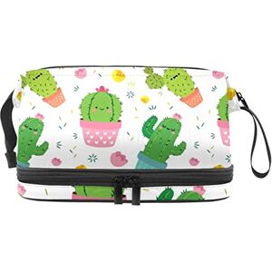 Generic Multi-Functional Storage Travel Cosmetic Bag with Handle,Large Capacity Travel Cosmetic Bag,Cartoon Cactus Potted Plant Floral Pattern Generic Multi-Functional Storage Travel Cosmetic Bag with Handle,Large Capacity Travel Cosmetic Bag,Cartoon Cactus Potted Plant Floral Pattern