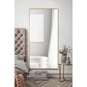 MirrorOutlet Full Length Gold Aluminium Metal Wall Mirror 174 x 85cm – Large Modern Minimalist Dressing Style– Floor Leaning or Wall Mounted – Full Body View for Bedroom, Hallway, or Living Room MirrorOutlet Full Length Gold Aluminium Metal Wall Mirror 174 x 85cm – Large Modern Minimalist Dressing Style– Floor Leaning or Wall Mounted – Full Body View for Bedroom, Hallway, or Living Room