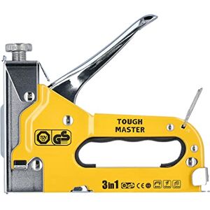 TOUGH MASTER 3-in-1 Staple Gun Heavy Duty Staple Nail Steel Gun Force Regulator Quick Jam Release Hand Staple Gun 4-14mm for Upholstery, Material Repair, Carpentry, Crafts, DIY, Yellow, TM-SG31FR TOUGH MASTER 3-in-1 Staple Gun Heavy Duty Staple Nail Steel Gun Force Regulator Quick Jam Release Hand Staple Gun 4-14mm for Upholstery, Material Repair, Carpentry, Crafts, DIY, Yellow, TM-SG31FR