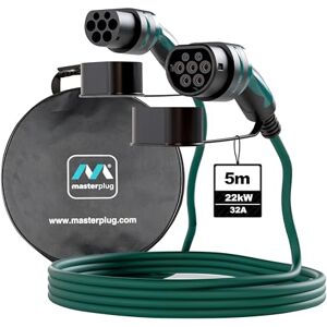 Masterplug Mode 3 EV Fast Charging Cable with Carry Case, Three Phase, Electric and Plug-in Hybrid Vehicle Car Type 2 to Type 2, 5 Metre Cable, 22kW, 32A, EVC22325TL/CASE Masterplug Mode 3 EV Fast Charging Cable with Carry Case, Three Phase, Electric and Plug-in Hybrid Vehicle Car Type 2 to Type 2, 5 Metre Cable, 22kW, 32A, EVC22325TL/CASE