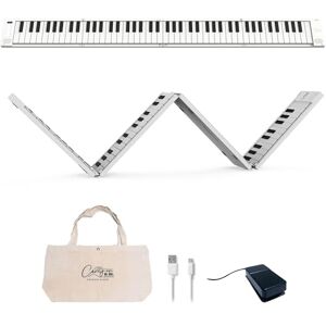 Carry-on 88 Key White Portable Folding Digital Piano by Blackstar USB MIDI Controller with Rechargeable Battery Carry-on 88 Key White Portable Folding Digital Piano by Blackstar USB MIDI Controller with Rechargeable Battery