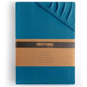 DecoKing Fitted Sheet Single 100% Combed Cotton Soft Jersey Bed Sheet 80x200-90x200 cm Blue Amber DecoKing Fitted Sheet Single 100% Combed Cotton Soft Jersey Bed Sheet 80x200-90x200 cm Blue Amber