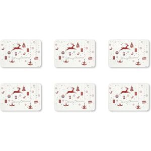 Excelsa Merry Christmas Set of 6 Placemats, Polypropylene Excelsa Merry Christmas Set of 6 Placemats, Polypropylene