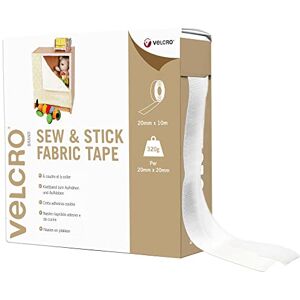 VELCRO Brand VELCRO® Brand Sew & Stick Fabric Tape Cut-to-Length Strong Hook & Loop Self Adhesive Sticky Tape Perfect for Crafting, Clothing Repairs & Hemming White 20mm x 10m VELCRO Brand VELCRO® Brand Sew & Stick Fabric Tape Cut-to-Length Strong Hook & Loop Self Adhesive Sticky Tape Perfect for Crafting, Clothing Repairs & Hemming White 20mm x 10m