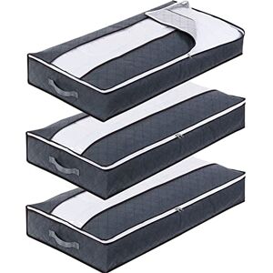 Withosent Underbed Storage Bag 3Pack, 90L Large Under Bed Storage Boxes with lid,Clothes Storage Bag Wardrobe Storage Organiser with Reinforced Handle, PVC Window for Duvet, Blanket, Clothing, Shoes Withosent Underbed Storage Bag 3Pack, 90L Large Under Bed Storage Boxes with lid,Clothes Storage Bag Wardrobe Storage Organiser with Reinforced Handle, PVC Window for Duvet, Blanket, Clothing, Shoes