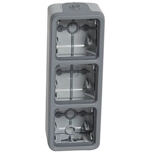 Legrand 69679 Electrical Box - Surface Mount, 3 Elements, Gray Legrand 69679 Electrical Box - Surface Mount, 3 Elements, Gray