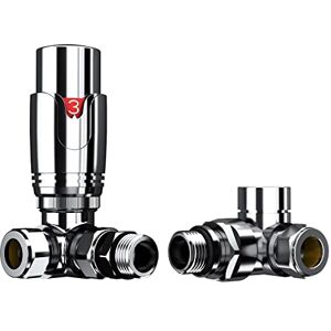 iBathUK Pro Thermostatic Corner Radiator Valve 1/2" (TRV) and Lockshield Valve, Central Heating, Tower Rail Valve- Chrome iBathUK Pro Thermostatic Corner Radiator Valve 1/2" (TRV) and Lockshield Valve, Central Heating, Tower Rail Valve- Chrome