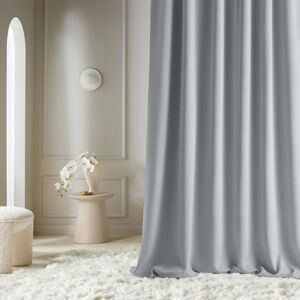 ROOM99 Aura Curtain with Ruffle Tape, 140 x 260 cm, Width x Height Sliding Curtains, Modern Curtain, Living Room, Bedroom, Light Grey, Pack of 1 ROOM99 Aura Curtain with Ruffle Tape, 140 x 260 cm, Width x Height Sliding Curtains, Modern Curtain, Living Room, Bedroom, Light Grey, Pack of 1