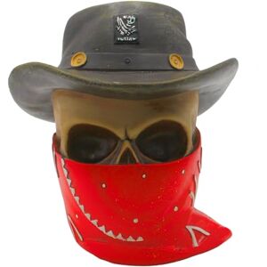 Dekohelden24 Ceramic Money Box Skull Bandit with Rubber Closure, Size (L x W x H): Approx. 12 x 11 cm, red, 11 cm Dekohelden24 Ceramic Money Box Skull Bandit with Rubber Closure, Size (L x W x H): Approx. 12 x 11 cm, red, 11 cm