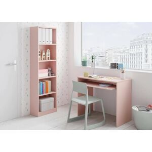 Dmora Esidra Desk Dayton, Office desk with shelf, PC holder study table for office or bedroom, Study table, 90x54h79 cm, Pink Dmora Esidra Desk Dayton, Office desk with shelf, PC holder study table for office or bedroom, Study table, 90x54h79 cm, Pink