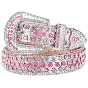 Xpvezl Rhinestone Belt for Men Women Western Cowboy Cowgirl Bling Studded Leather Belt for Jeans Pants, Pink, Medium Xpvezl Rhinestone Belt for Men Women Western Cowboy Cowgirl Bling Studded Leather Belt for Jeans Pants, Pink, Medium