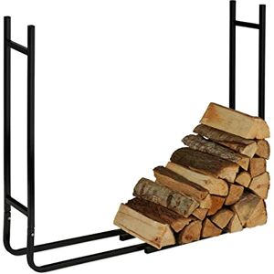Relaxdays Firewood Rack, for Storing Firewood Outside & Inside, Modern Log Shelf, HWD: 91 x 123 x 19,5 cm, Iron, Black Relaxdays Firewood Rack, for Storing Firewood Outside & Inside, Modern Log Shelf, HWD: 91 x 123 x 19,5 cm, Iron, Black