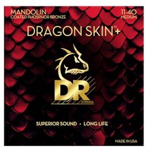 DR Strings DR DMP-11 DRAGON SKIN+™, phosphor bronze mandolin strings, superior sound with a pleasant feel and longer lifespan, extra light 11-40 DR Strings DR DMP-11 DRAGON SKIN+™, phosphor bronze mandolin strings, superior sound with a pleasant feel and longer lifespan, extra light 11-40
