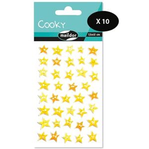 Maildor CY106Cpack Pack of 10 Cooky 3D Stickers 1 Sheet 7.5 x 12 cm Stars (39 Stickers) Maildor CY106Cpack Pack of 10 Cooky 3D Stickers 1 Sheet 7.5 x 12 cm Stars (39 Stickers)