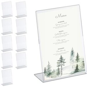 Relaxdays Table, Set of 10, DIN A5, Stand-up Display, for Menu Cards, Advertising, Weddings, Acrylic, Transparent, 22 x 15 x 7 cm Relaxdays Table, Set of 10, DIN A5, Stand-up Display, for Menu Cards, Advertising, Weddings, Acrylic, Transparent, 22 x 15 x 7 cm