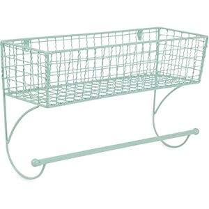 DII Rustic Farmhouse Bathroom Décor, Metal Storage, Large Towel Bar, Aqua DII Rustic Farmhouse Bathroom Décor, Metal Storage, Large Towel Bar, Aqua