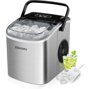 EUHOMY Ice Maker Machine Countertop Ice Cube Maker with Portable Handle, 9 Ice Cubes in 6 Mins, Self-Cleaning Compact Ice Maker 12 kg in 24 Hrs, with Ice Scoop and Basket for Home/Kitchen/Office/Bar EUHOMY Ice Maker Machine Countertop Ice Cube Maker with Portable Handle, 9 Ice Cubes in 6 Mins, Self-Cleaning Compact Ice Maker 12 kg in 24 Hrs, with Ice Scoop and Basket for Home/Kitchen/Office/Bar
