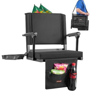 VEVOR Stadium Seat, Portable Bleacher Seat with Armrest, Back Support and Thick Cushion, Bench Chair for Bleacher Includes Shoulder Strap, Hooks, Cup Holder, Black Football Bleachers Seats, 1PCS VEVOR Stadium Seat, Portable Bleacher Seat with Armrest, Back Support and Thick Cushion, Bench Chair for Bleacher Includes Shoulder Strap, Hooks, Cup Holder, Black Football Bleachers Seats, 1PCS