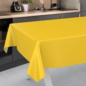 ANRO Oilcloth Tablecloth, Washable, Oilcloth, Garden Tablecloth, Outdoor, Indoor, 240 x 140 cm with Hem, Yellow ANRO Oilcloth Tablecloth, Washable, Oilcloth, Garden Tablecloth, Outdoor, Indoor, 240 x 140 cm with Hem, Yellow