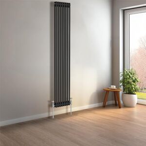 NRG 1800 x 380mm Black Vertical Traditional Column Cast Iron Style Radiator Central Heating Radiator Perfect for Bathrooms, Kitchen, Living Room Double Panel NRG 1800 x 380mm Black Vertical Traditional Column Cast Iron Style Radiator Central Heating Radiator Perfect for Bathrooms, Kitchen, Living Room Double Panel