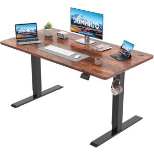 JUMMICO Electric Standing Desk, 140 x 60 cm Home Office Height Adjustable Desk, Computer Lift Table with Smart Panel & Memory Function, Brown JUMMICO Electric Standing Desk, 140 x 60 cm Home Office Height Adjustable Desk, Computer Lift Table with Smart Panel & Memory Function, Brown