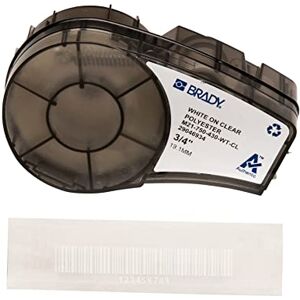 Brady Clear Polyester Labels for M210, M211 Printers – Multi-Purpose Labels for Asset Tracking, Barcode Labelling, Laboratory ID – White on Transparent (19.05 mm x 6.4 m) – M21-750-430-WT-CL Brady Clear Polyester Labels for M210, M211 Printers – Multi-Purpose Labels for Asset Tracking, Barcode Labelling, Laboratory ID – White on Transparent (19.05 mm x 6.4 m) – M21-750-430-WT-CL