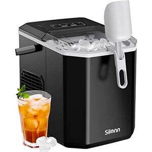 Silonn Ice Maker Countertop, Portable Ice Machine with Carry Handle, Self-Cleaning Ice Cube Makers with Basket and Scoop, 9 Cubes in 6 Mins, 12 KG per Day, Ideal for Home, Kitchen, Camping, RV Silonn Ice Maker Countertop, Portable Ice Machine with Carry Handle, Self-Cleaning Ice Cube Makers with Basket and Scoop, 9 Cubes in 6 Mins, 12 KG per Day, Ideal for Home, Kitchen, Camping, RV