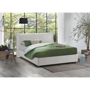 Talamo Italia Double bed Cloide, Container bed with fabric covering, 100% Made in Italy, Front opening, with Cm 160x200 mattress included, White Talamo Italia Double bed Cloide, Container bed with fabric covering, 100% Made in Italy, Front opening, with Cm 160x200 mattress included, White