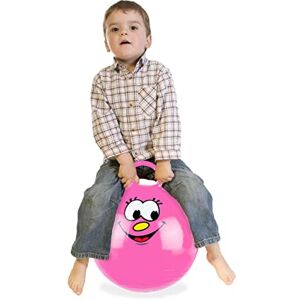 Relaxdays Space Hopper for Kids, with Handle, Ø 45 cm, for Indoors & Outdoors, Weight Capacity up to 150 kg, Pink Colour Relaxdays Space Hopper for Kids, with Handle, Ø 45 cm, for Indoors & Outdoors, Weight Capacity up to 150 kg, Pink Colour
