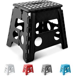 KEPLIN 13 Inch Heavy Duty Folding Step Stool Non-Slip Foldable Footstool for Toddlers, Children & Adults Portable, Lightweight Plastic Footstep w/Carrying Handle for Indoor or Outdoor (Black) KEPLIN 13 Inch Heavy Duty Folding Step Stool Non-Slip Foldable Footstool for Toddlers, Children & Adults Portable, Lightweight Plastic Footstep w/Carrying Handle for Indoor or Outdoor (Black)