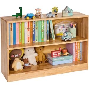 VEVOR Montessori Bookshelf, 870 mm Width Toy Storage Organizer, 2-Tier Kids Display Storage Cabinet, Daycare Furniture, Kids Bookshelf for Bedroom, Nursery, Living Room, Entryway, Preschool, Brown VEVOR Montessori Bookshelf, 870 mm Width Toy Storage Organizer, 2-Tier Kids Display Storage Cabinet, Daycare Furniture, Kids Bookshelf for Bedroom, Nursery, Living Room, Entryway, Preschool, Brown