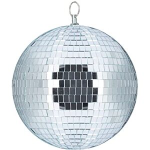 Relaxdays Mirror Ball, Large Ceiling Light, Party Decoration, Disco & New Year’s Eve, Shiny, Reflecting, Ø 20 cm, Silver Relaxdays Mirror Ball, Large Ceiling Light, Party Decoration, Disco & New Year’s Eve, Shiny, Reflecting, Ø 20 cm, Silver