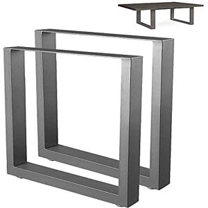 BAKAJI Set of 2 Table Legs Size 64 x 40 cm Metal Feet for Coffee Table Living Room and Benches with Adjustable Non-Slip Feet Modern Industrial Design Grey BAKAJI Set of 2 Table Legs Size 64 x 40 cm Metal Feet for Coffee Table Living Room and Benches with Adjustable Non-Slip Feet Modern Industrial Design Grey
