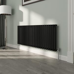 NRG Premium Black Oval Single Panel Designer Radiator 600x1416mm Central Heating NRG Premium Black Oval Single Panel Designer Radiator 600x1416mm Central Heating
