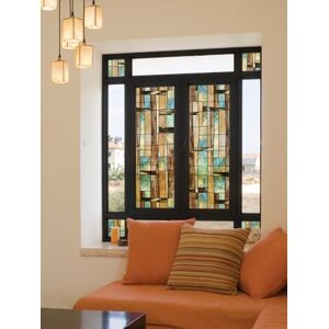 Artscape City Lights Privacy Window Film with Stained Glass Pattern Non-Adhesive & UV Protection Easy to Apply & Removable 61 x 91 cm Artscape City Lights Privacy Window Film with Stained Glass Pattern Non-Adhesive & UV Protection Easy to Apply & Removable 61 x 91 cm