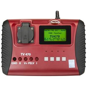 Testboy TV 470 VDE tester DIN 0701/0702/EN 62353, appliance tester (good/bad statement, help screen for each measurement, barcode reader, protocol software, DAkkS calibration certificate), red/black Testboy TV 470 VDE tester DIN 0701/0702/EN 62353, appliance tester (good/bad statement, help screen for each measurement, barcode reader, protocol software, DAkkS calibration certificate), red/black